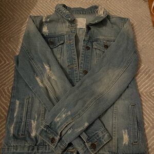 Altar'd State Men's Light Blue Distressed Jacket